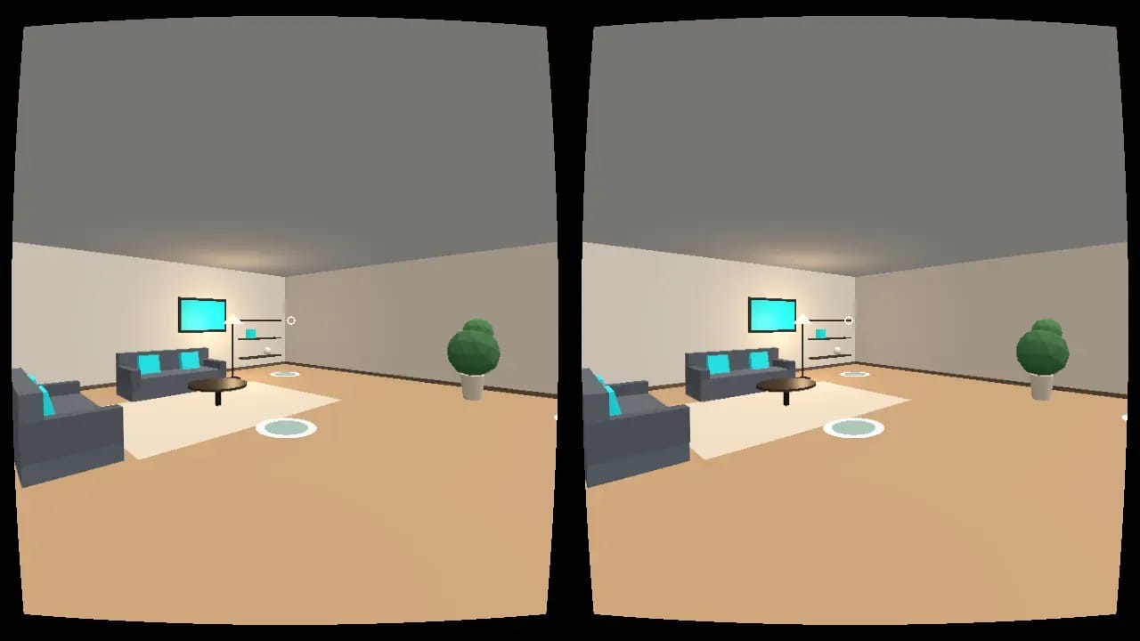 Visor VR (casco con el celular): funcionando en una pantalla