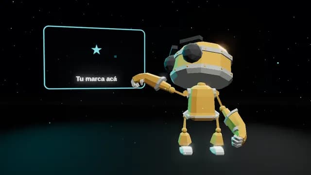 Protagonista 3D en una pantalla
